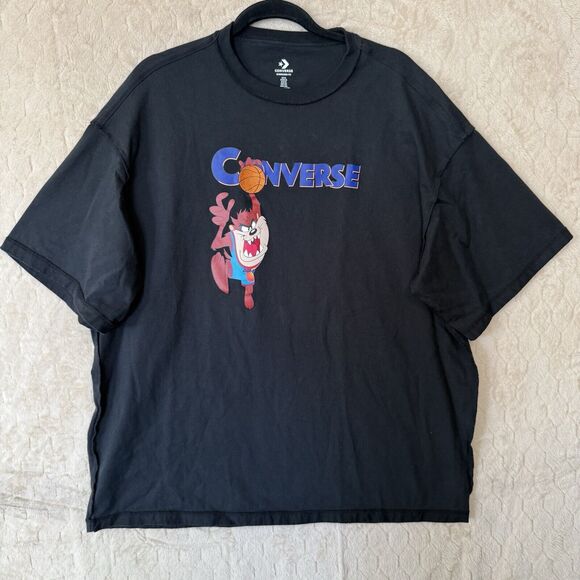 Converse x Space Jam Taz T Shirt Black Sz XL Oversized Fit‎ 100% Cotton - Picture 10 of 12